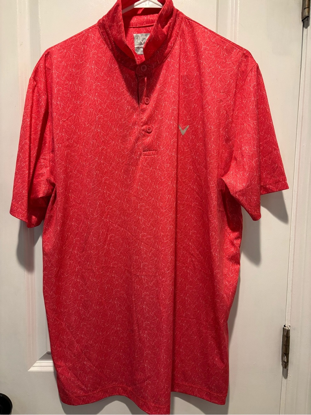 Callaway Red and Gray Men's Short Sleeve Golf Polo. Lot of 2!!
